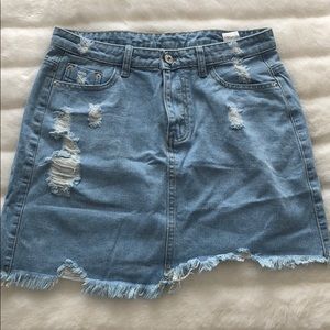 Light wash jean skirt